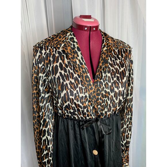 Vanity fair purple label leopard print dressing gown 1960s - Picture 2 of 10